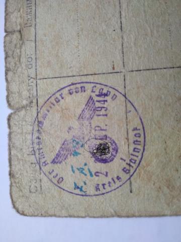 WW2 German Nazi FORCED LABOR GeneralGovernment POLISH woman AUSWEIS ID with Third Reich stamp
