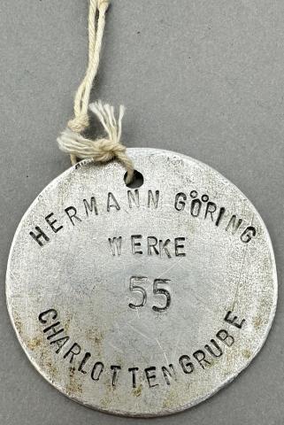 WW2 German Nazi FORCED LABOR Luftwaffe Hermann Goering werke fabrik #55 token ID