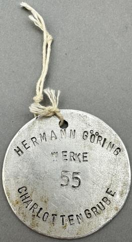 WW2 German Nazi FORCED LABOR Luftwaffe Hermann Goering werke fabrik #55 token ID