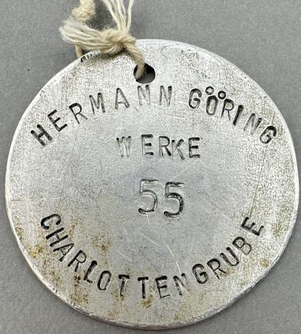 WW2 German Nazi FORCED LABOR Luftwaffe Hermann Goering werke fabrik #55 token ID
