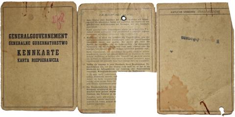 WW2 German Nazi FORCED LABOR Warsaw Poland KENNKARTE photo ID generalgovernment