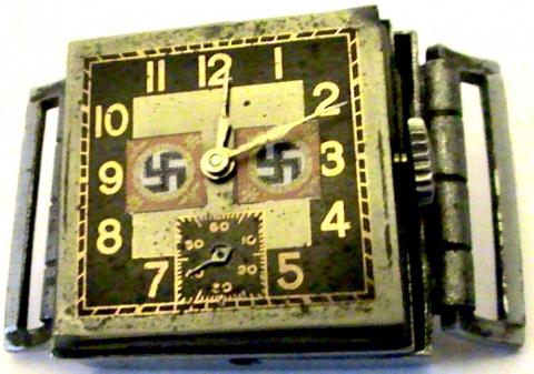 WW2 German Nazi french NSDAP watch with Third Reich swastika WORKING