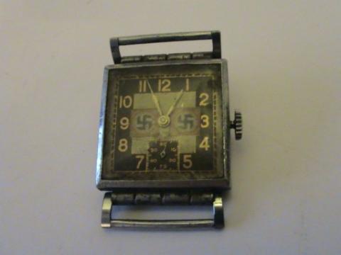 WW2 German Nazi french NSDAP watch with Third Reich swastika WORKING WW2 German Nazi french NSDAP watch with Third Reich swastika WORKING
