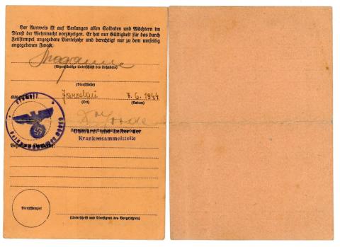WW2 German Nazi GENERAL GOVERNMENT Personal ID AUSWEIS stamped