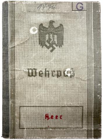 WW2 German Nazi Heer Wehrmacht officer Wehrpass ID entries stamps