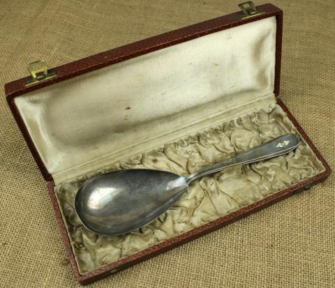 WW2 German Nazi Hitler Youth HJ ceremonial big spoon in case silverware