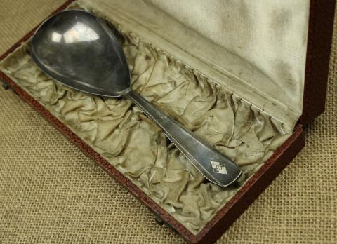 WW2 German Nazi Hitler Youth HJ ceremonial big spoon in case silverware