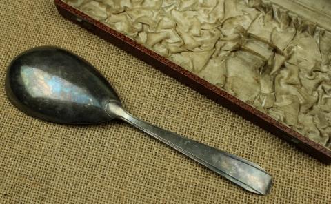 WW2 German Nazi Hitler Youth HJ ceremonial big spoon in case silverware