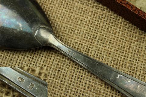 WW2 German Nazi Hitler Youth HJ ceremonial big spoon in case silverware