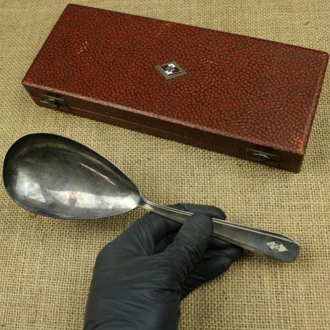 WW2 German Nazi Hitler Youth HJ ceremonial big spoon in case silverware