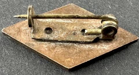WW2 German Nazi Hitler Youth hj diamond pin marked rzm membership