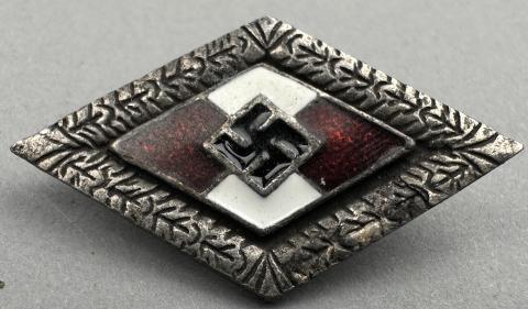 WW2 German Nazi HITLER YOUTH HJ diamond silver pin by RZM