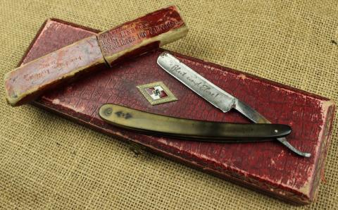 WW2 German Nazi HITLER YOUTH HJ personalized razor in case named