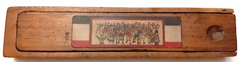 WW2 German Nazi Hitler Youth HJ RARE school wooden pen box with swastikas