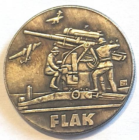 WW2 German Nazi Luftwaffe FLAK commemorative coin with Swastika