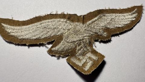 WW2 German Nazi Luftwaffe M43 cap cloth insignia with LW eagle