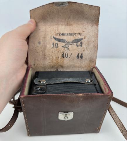 WW2 German Nazi LUFTWAFFE propaganda camera marked Reich Eagle Dresden