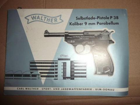 WW2 German Nazi manual user guide for gun Walther P-38