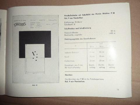 WW2 German Nazi manual user guide for gun Walther P-38