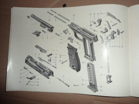 WW2 German Nazi manual user guide for gun Walther P-38