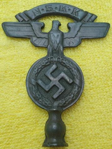 WW2 German Nazi Motorcycle club NSKK N.S.K.K. pole top of flag