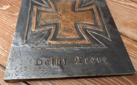 WW2 German Nazi nice IRON CROSS commemorative wall frame