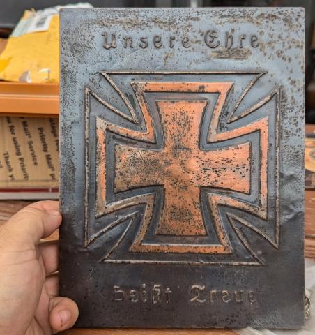 WW2 German Nazi nice IRON CROSS commemorative wall frame