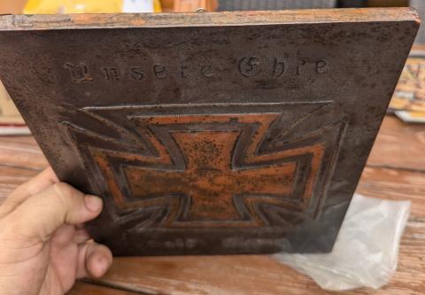 WW2 German Nazi nice IRON CROSS commemorative wall frame