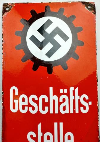 WW2 German Nazi NSDAP DAF German Labour Front wall metal sign