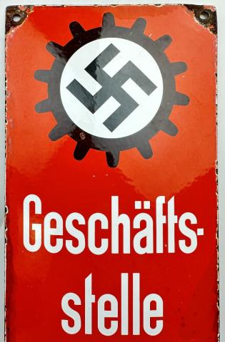 WW2 German Nazi NSDAP DAF German Labour Front wall metal sign