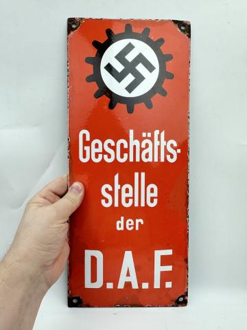 WW2 German Nazi NSDAP DAF German Labour Front wall metal sign