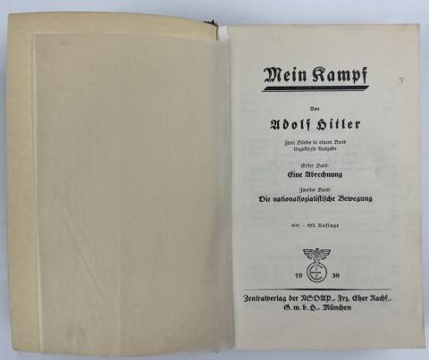 WW2 German Nazi NSDAP Fuhrer Adolf Hitler personal book MEIN KAMPF Wedding edition