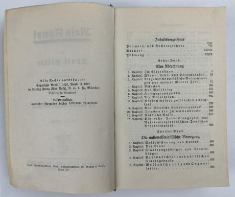 WW2 German Nazi NSDAP Fuhrer Adolf Hitler personal book MEIN KAMPF Wedding edition