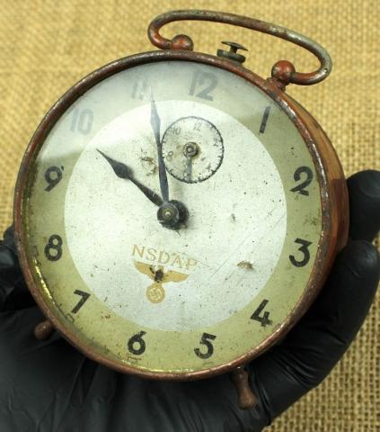 WW2 German Nazi NSDAP Third Reich admin desktop clock with eagle