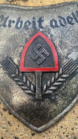 WW2 German Nazi NSDAP workers of the Third reich RAD gorget by D.R.G.M