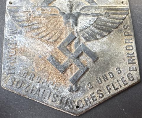 WW2 German nazi NSFK badge 1939 National Erkorps plate badge