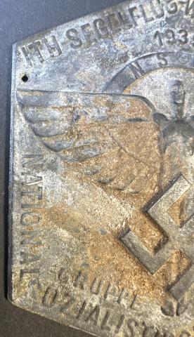 WW2 German nazi NSFK badge 1939 National Erkorps plate badge