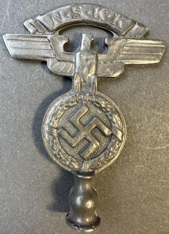 WW2 German Nazi NSKK motorcycle club N.S.K.K pole top of car flag