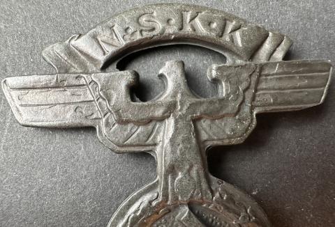 WW2 German Nazi NSKK motorcycle club N.S.K.K pole top of car flag