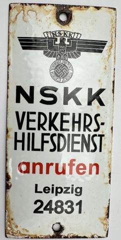 WW2 German Nazi NSKK motorcycle club of the Third Reich metal wall sign
