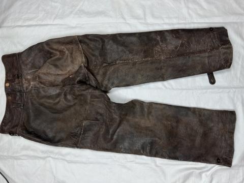 WW2 German Nazi NSKK motorcycle club of the Third reich moto leather pants worn