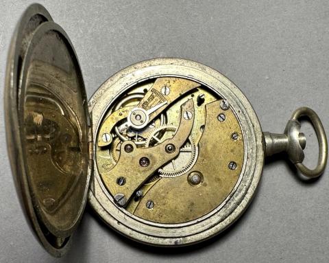 WW2 German Nazi officer LUFTWAFFE POCKET WATCH swastika pilot aircraft flak