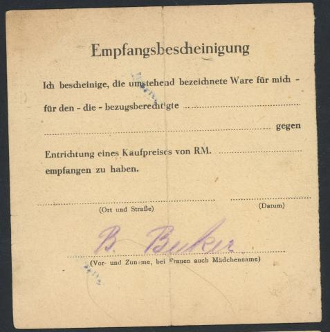 WW2 German nazi order of textile for concentration camp uniforms fabrik stamped document