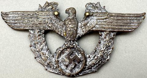 WW2 German Nazi POLIZEI POLICE cap helmet insignia SS Gestapo relic