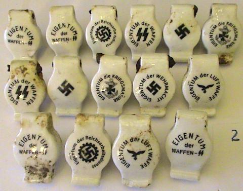 WW2 German Nazi ceramic Wehrmacht Waffen SS Luftwaffe bottle caps