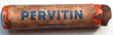 original genuine authentic Pervitin tube wehrmacht waffen SS crystal meth Adolf Hitler drug