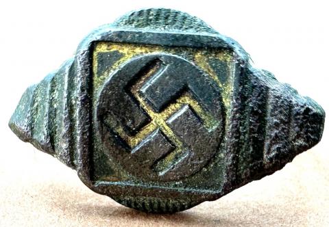 WW2 German Nazi original ss Swastika ring germany wwii bague allemande