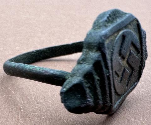 WW2 German Nazi original ss Swastika ring germany wwii bague allemande