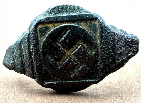 WW2 German Nazi original ss Swastika ring germany wWW2 German Nazi original ss Swastika ring germany wwii bague allemande