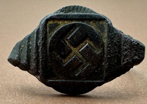 WW2 German Nazi original ss Swastika ring germany wwii bague allemande